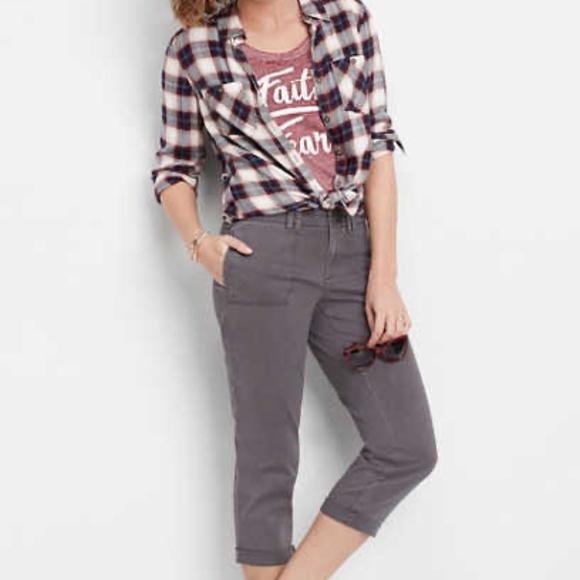 NWT - Maurices slate cropped chino pant - Size 8 - Picture 2 of 8